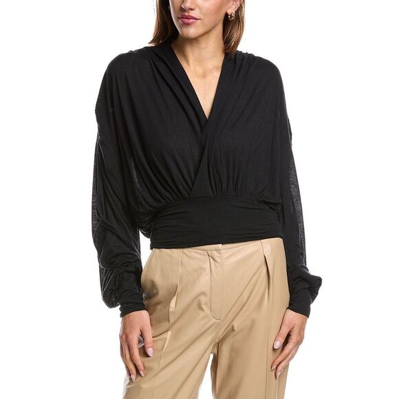 Iro Womens  Barba Cashmere-Blend T-Shirt, Black - Picture 1 of 3